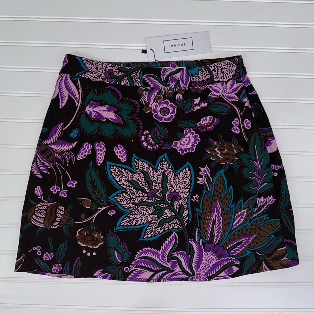 NWT Rhode Morgan Skirt Womens Size 6 Floral Purple Glowing Garden